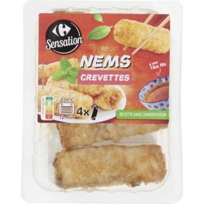 NEMS CREVETTE X 4 AVEC SAUCES PQ 280 GR CARREFOUR
