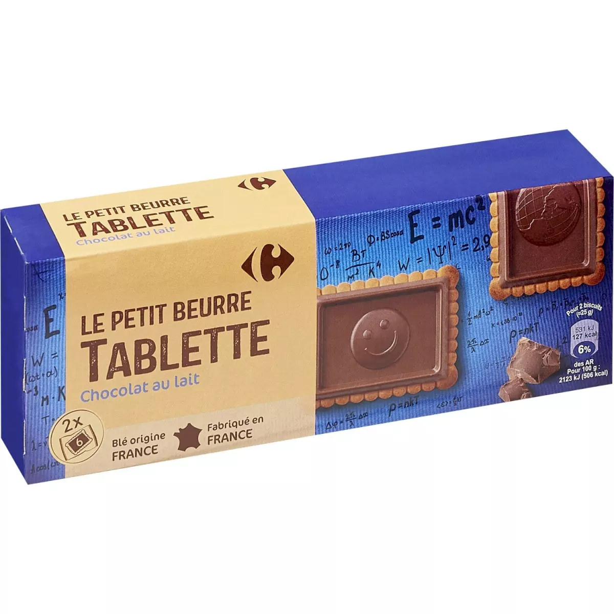 BISCUIT PETIT BEURRE CHOCOLAT LAIT PQ 150 GR CARREFOUR