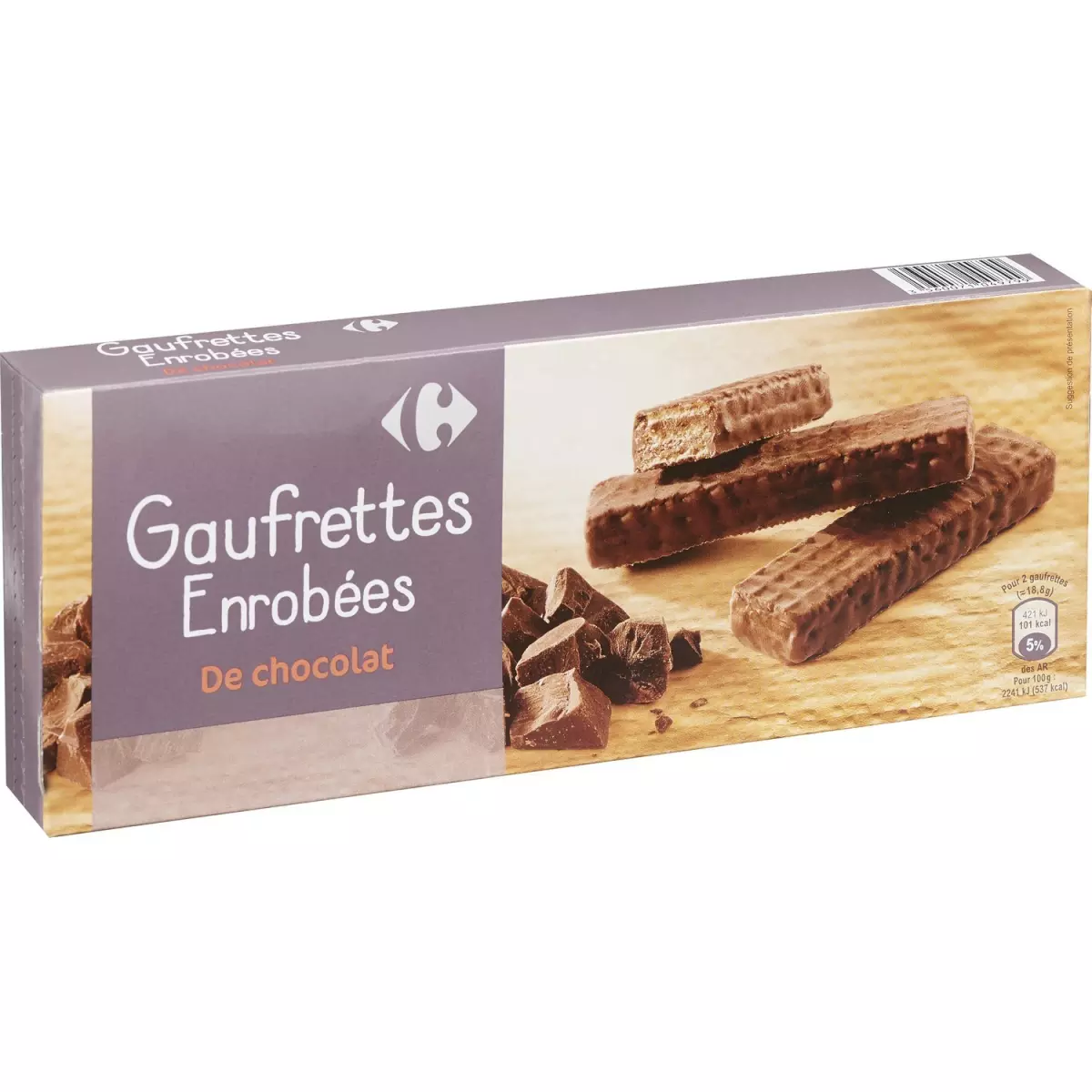GATEAU GAUFRETTE ENROBE CHOCOLAT PQ 150 GR CARREFOUR