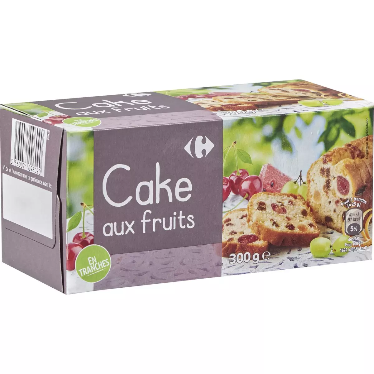 CAKE AUX FRUITS PQ 300 GR CARREFOUR
