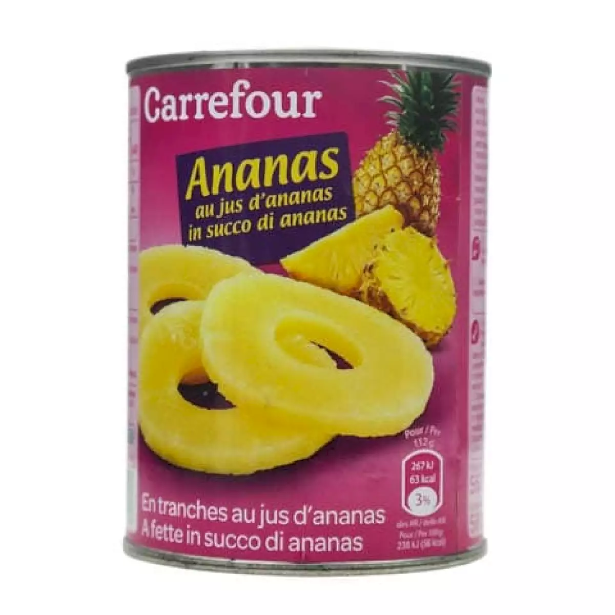 FRUITS AU SIROP ANANAS TR BTE 3/4 CARREFOUR