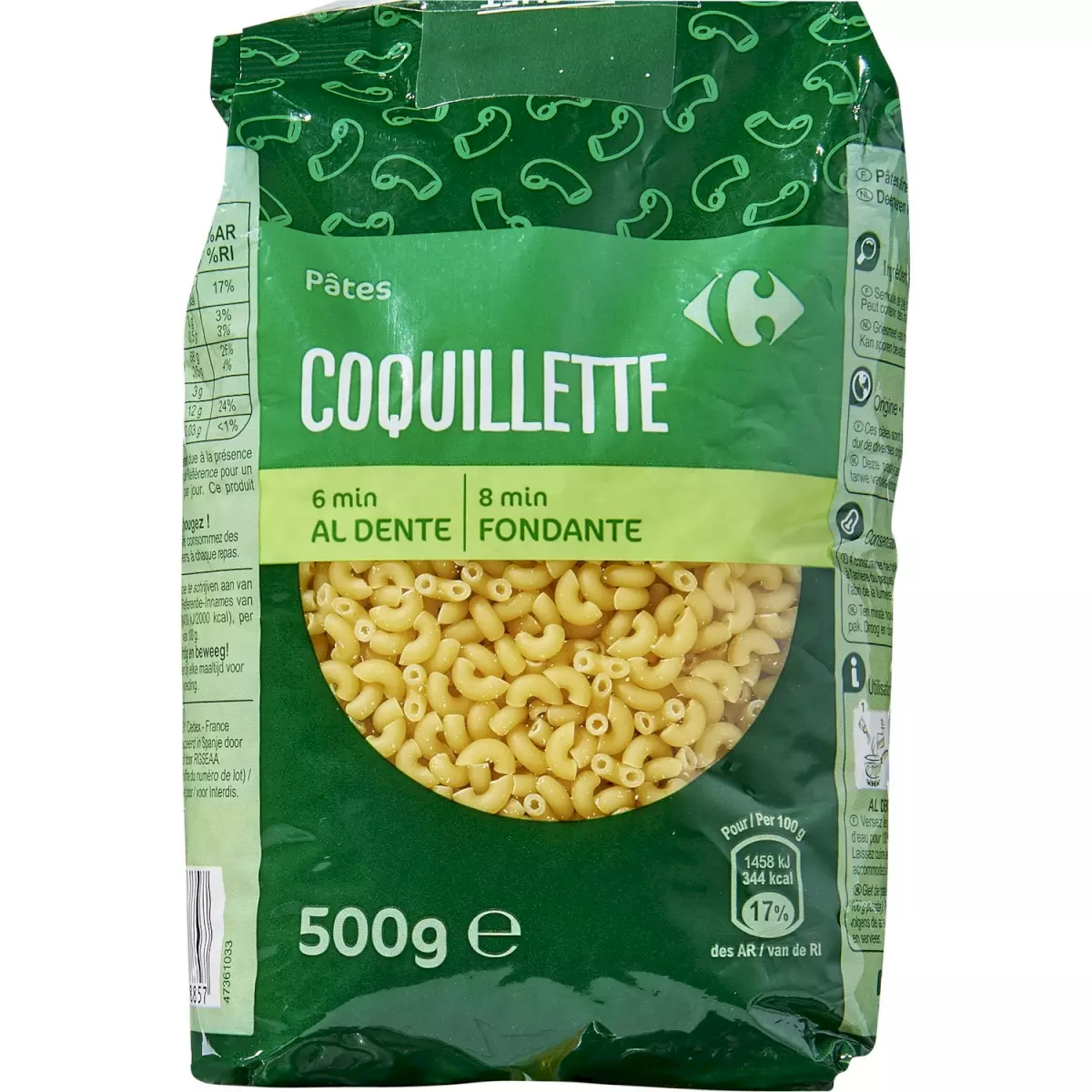 PATES COQUILLETTES PQ 500 GR CARREFOUR