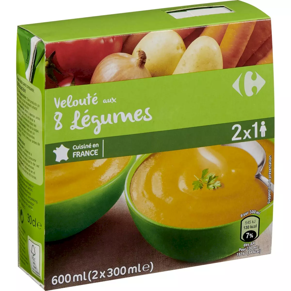 VELOUTE 8 LEGUMES BRK 2 X 30 CL CARREFOUR