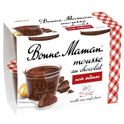 DESSERT MOUSSE AU CHOCOLAT POT 4 X 50 GR BONNE MAMAN